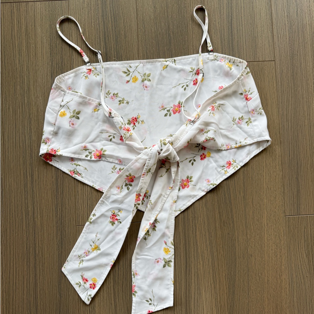 Abercrombie Tie Floral Crop Top - Picture 2 of 2